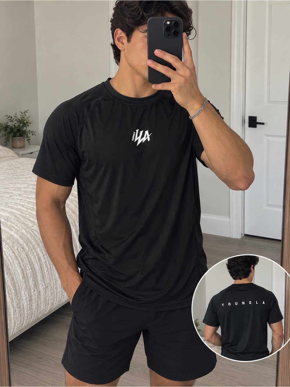 YoungLA black athletic/performance T-shirt